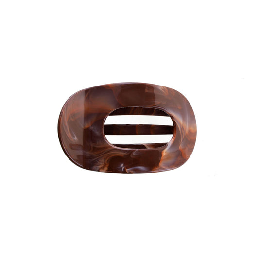 Eva Hårklemme - Mellem - Marmor Chokoladebrun/Hvid