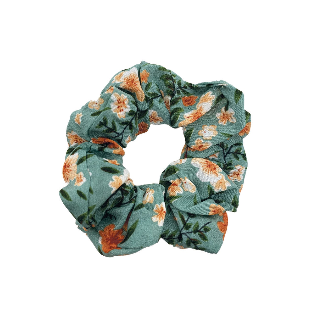 Fleur Scrunchie - Orange/Hvid