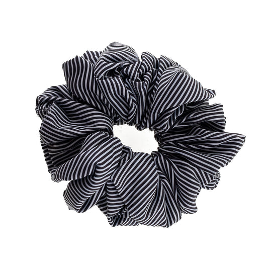 Isabella Scrunchie - Sort/Hvid Strib (FORUDBESTILLING)