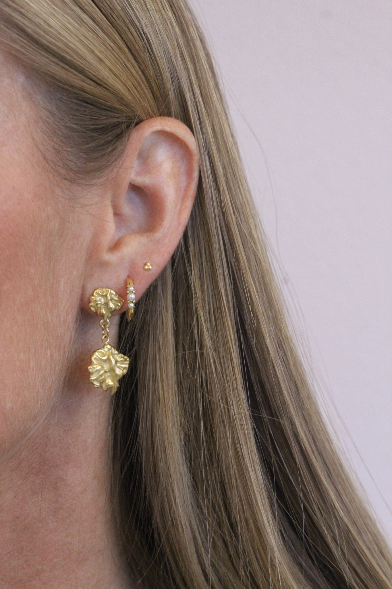 Valentina Øreringe - Perler - Forgyldt