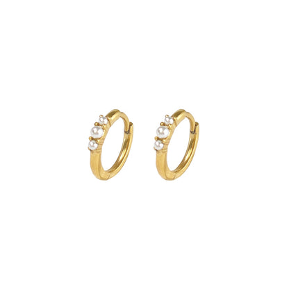 Valentina Øreringe - Perler - Forgyldt