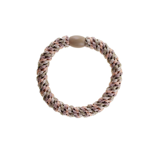 Flettet Hårelastik - Rosa, Beige, Lilla