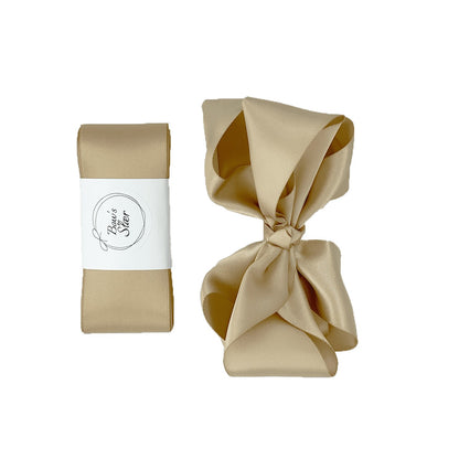 Dåbsbånd m. Sløjfe Satin - Beige