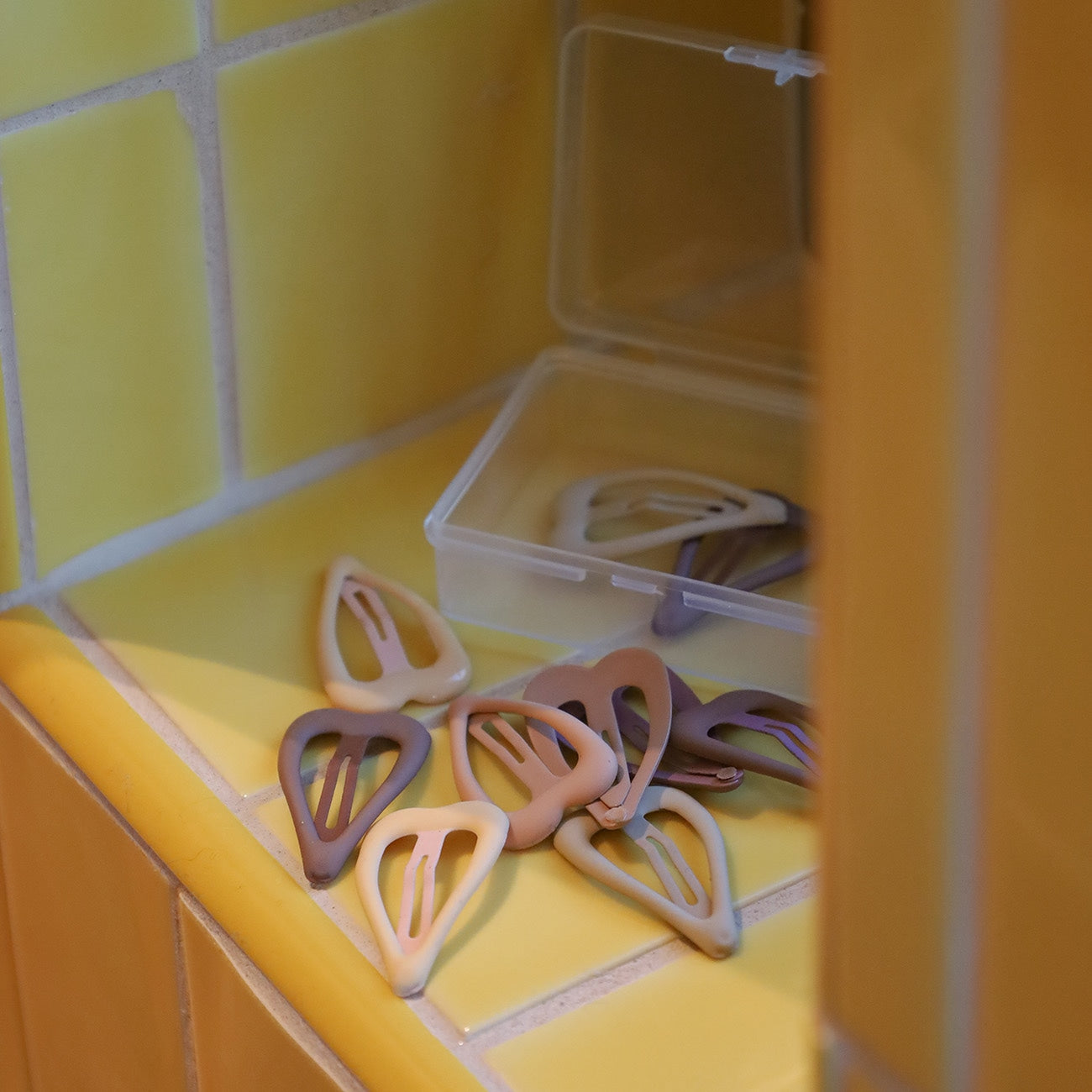 Snap Hårspænde - Hjerte Brun Mix (10 pak)