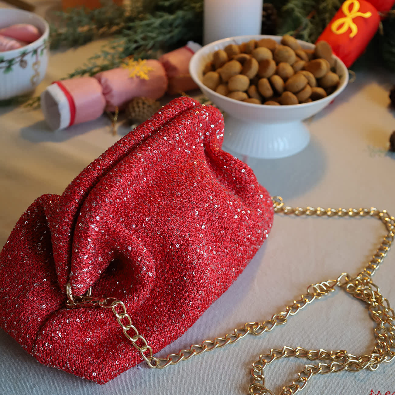 Alba Clutch - Rød Glimmer