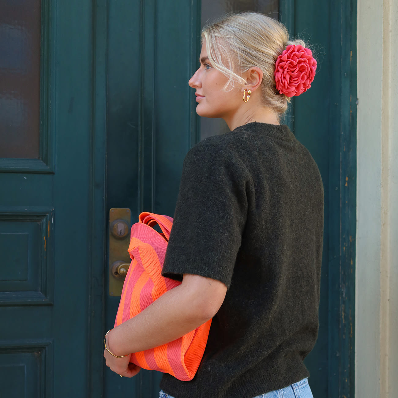 Daisy Hårklemme - Stor - Pink Meleret