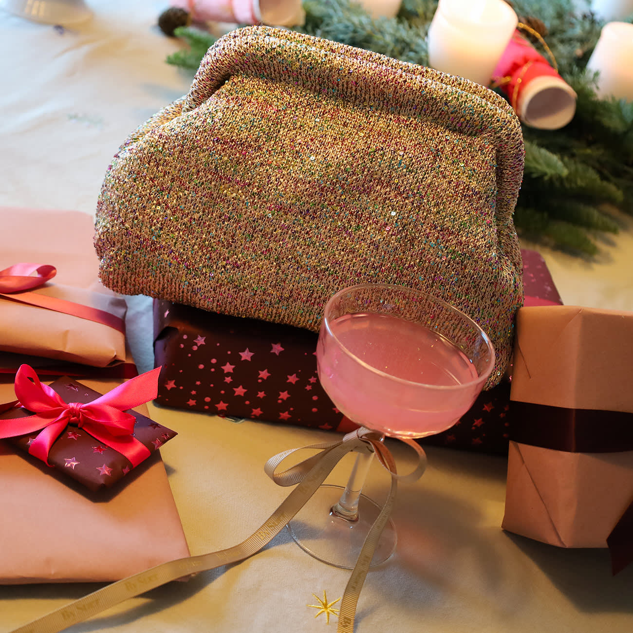 Alba Clutch - Multi Glimmer