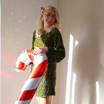 Sukkerstok Hårklemme - Hvid/Rød