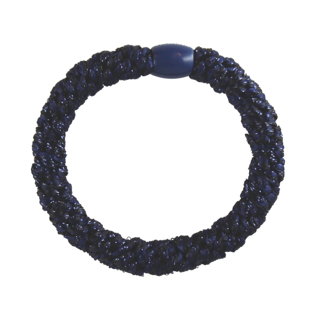 Flettet Hårelastik - Glitter Navy