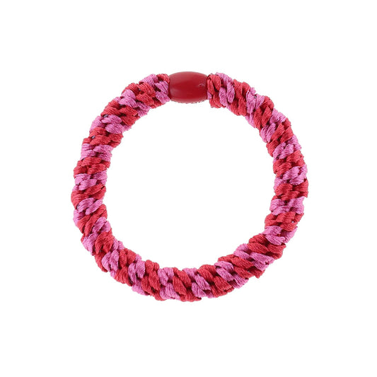 Flettet Hårelastik - Multi Hindbær/Pink