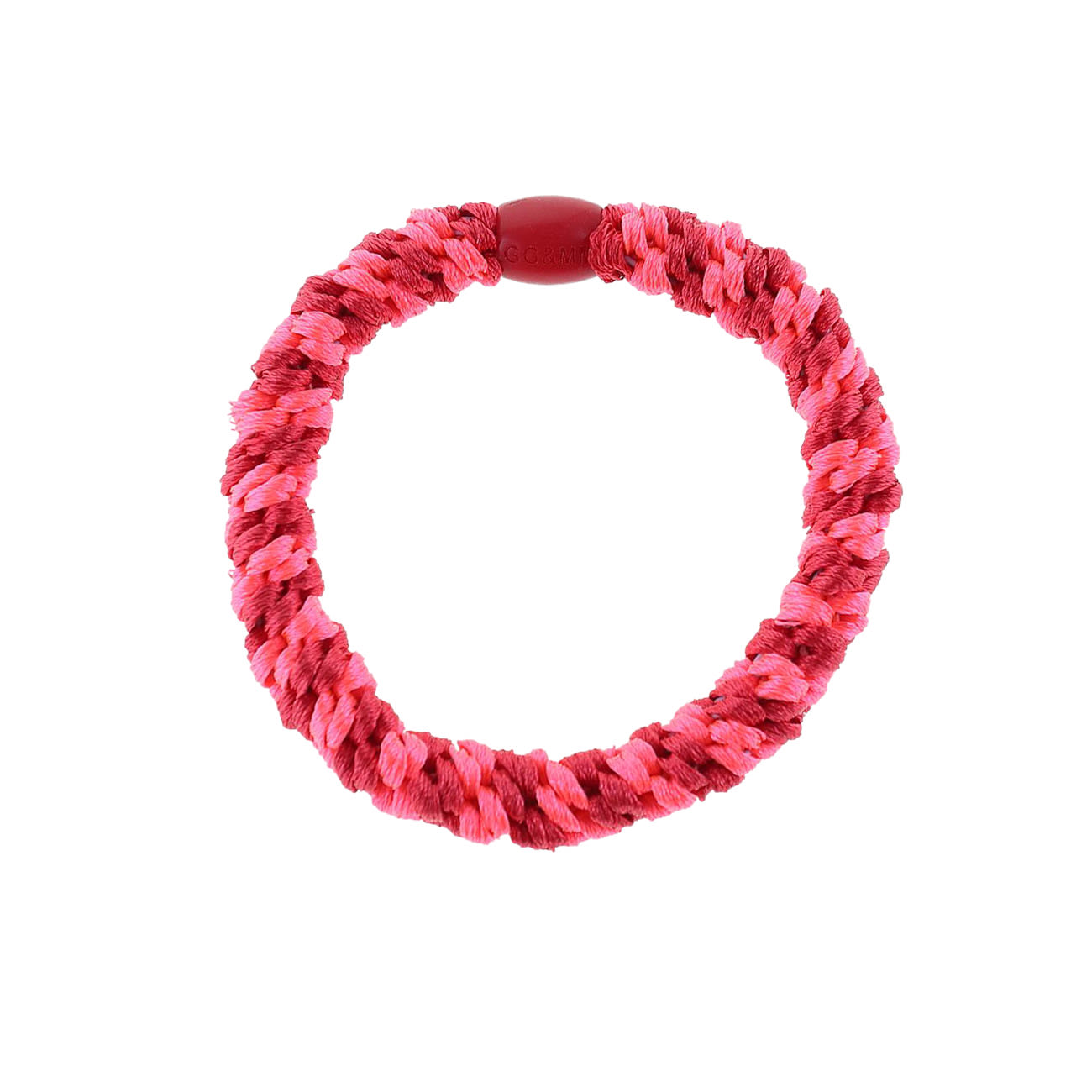 Flettet Hårelastik - Multi Neon Pink/Rød