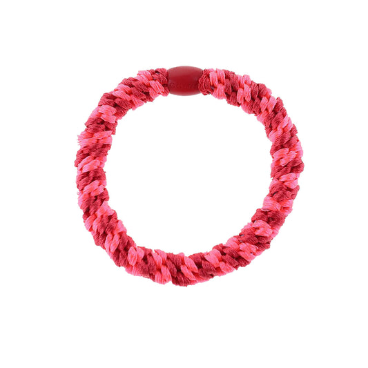 Flettet Hårelastik - Multi Neon Pink/Rød