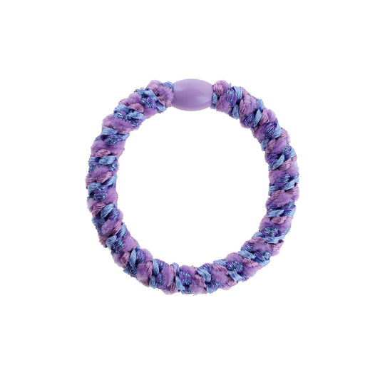 Flettet Hårelastik - Multi Lilla/Blå Glitter