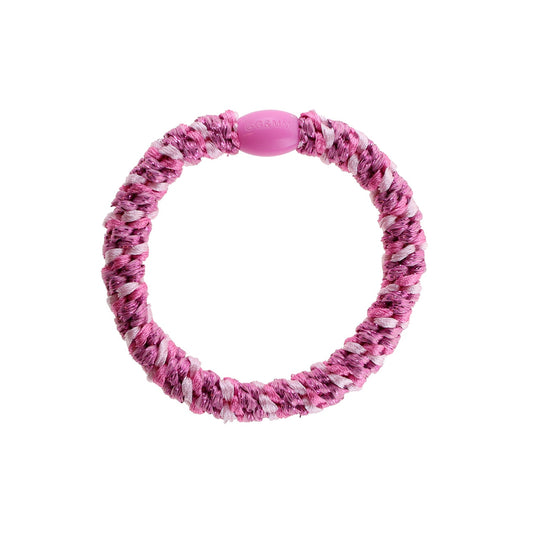 Flettet Hårelastik - Multi Lilla/Rosa Glitter