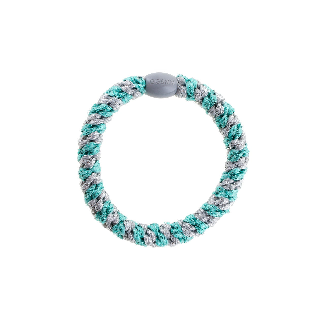 Flettet Hårelastik - Multi Grå/Mint Glittter