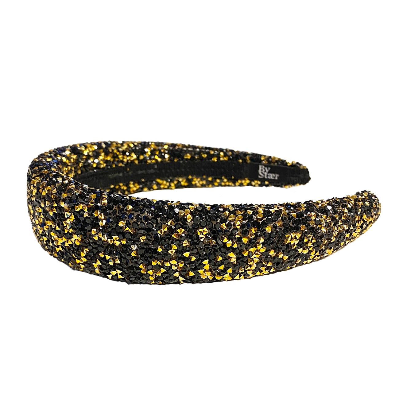 Lin Hårbøjle - Glitter Sort/Guld