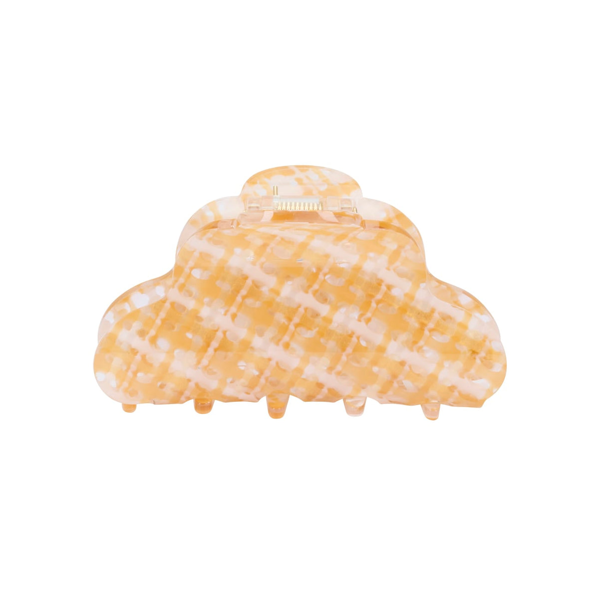 Clara Hårklemme - Ternet Orange/Gul