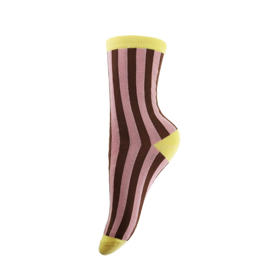 Strømper - Onesize - Rosa/Brun