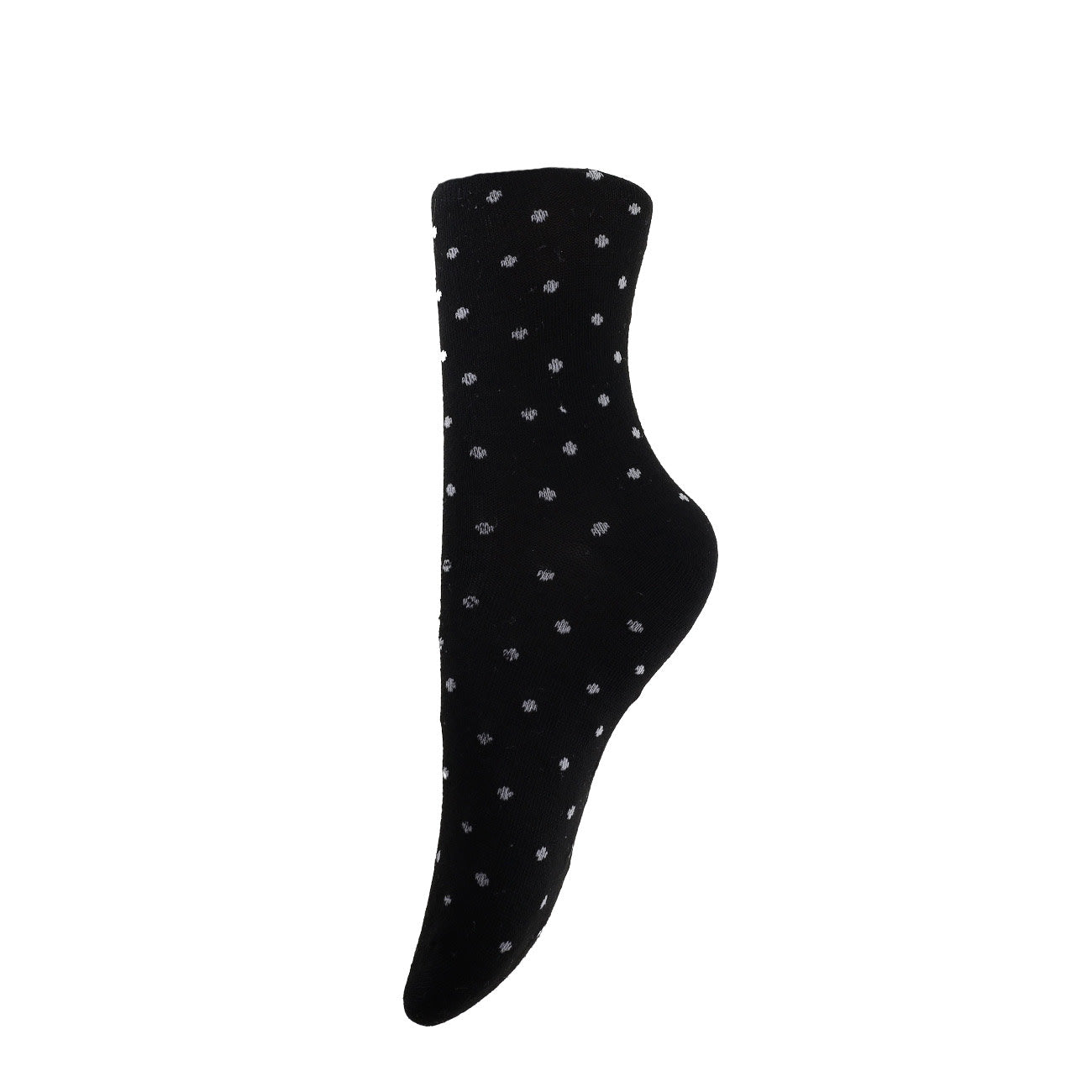 Strømper - Onesize - Prikker Sort/Hvid