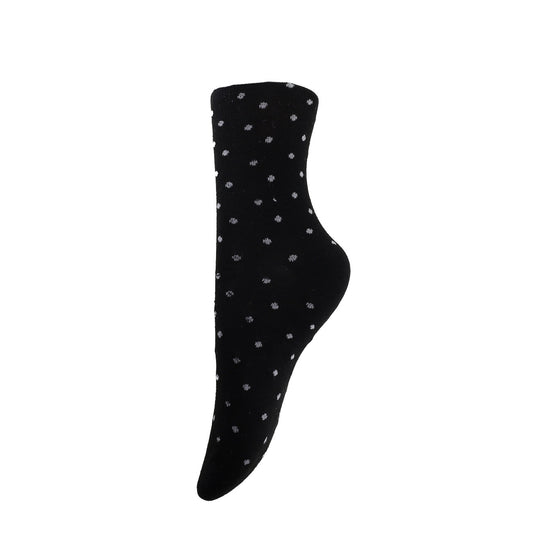 Strømper - Onesize - Prikker Sort/Hvid