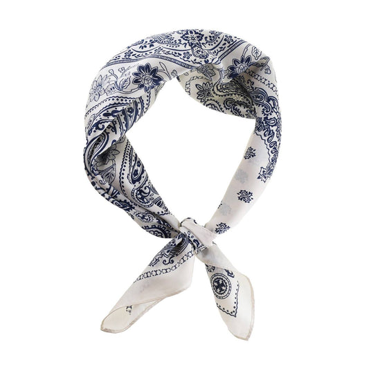 Callie Tørklæde - Råhvid/Navy
