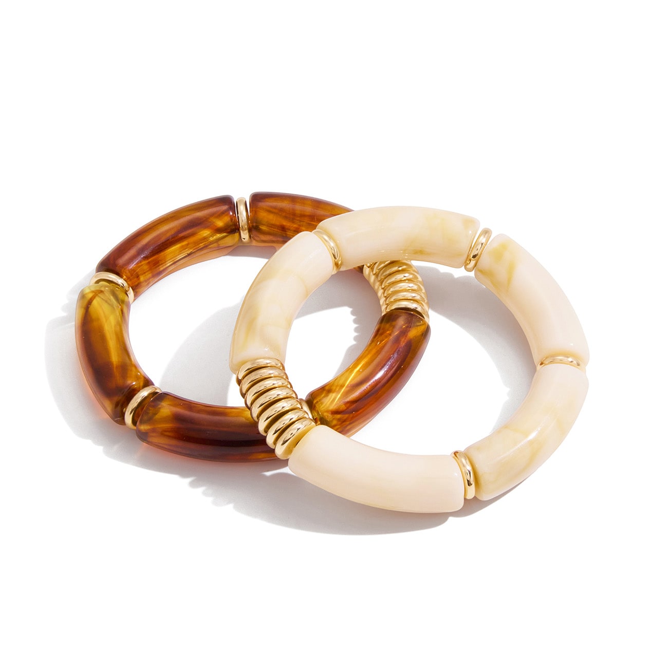 Quinn Armbånd - Beige/Brun (2 pak)