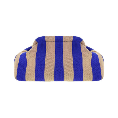 Alba Clutch - Beige/Kobolt Stribet