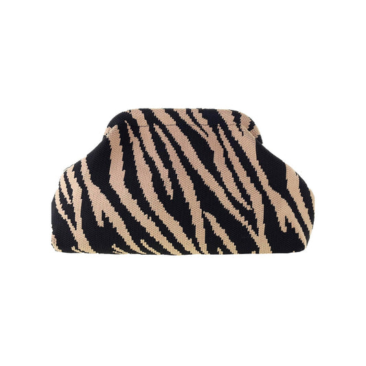 Alba Clutch - Beige/Sort Zebra