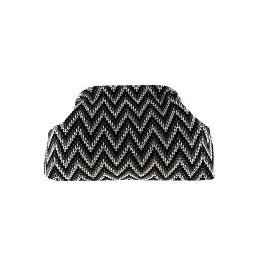 Alba Zig Zag Clutch - Sort/Grå
