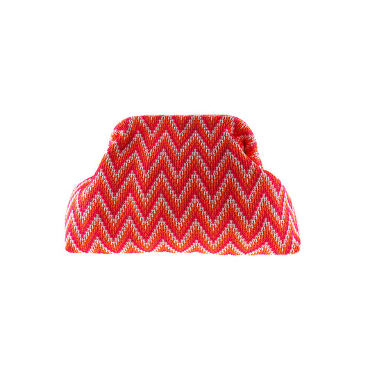 Alba Zig Zag Clutch - Pink/Orange