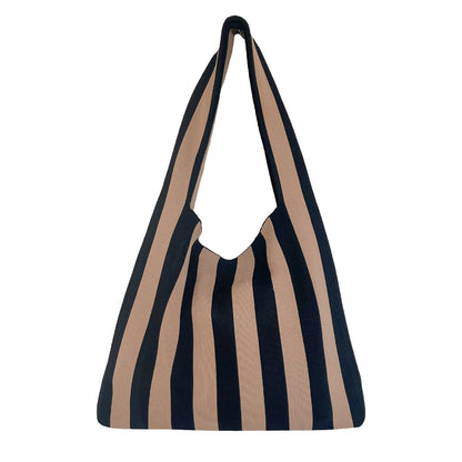 Olivia Taske - Sort/Beige Stribet (FORUDBESTILLING)