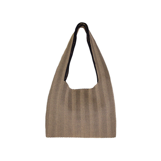 Celina Taske - Beige/Sort Zigzag