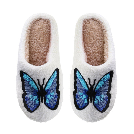 Slippers Sommerfugl - Hvid/Blå