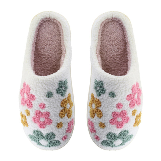 Slippers Blomster - Hvid/Multi
