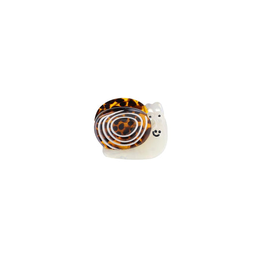 Mini Snegl Hårklemme - Brun/Råhvid