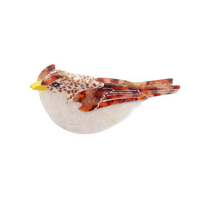 Silkehale Hårklemme - Råhvid/Rødbrun