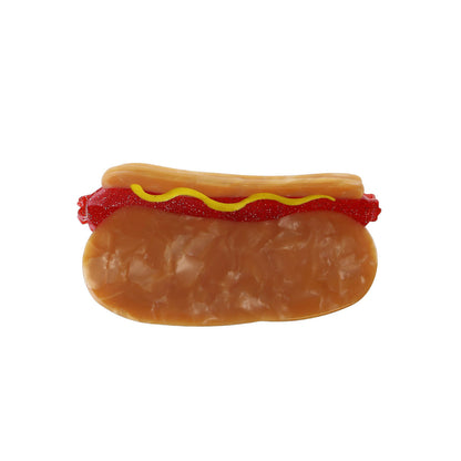 Hotdog Hårklemme - Rød/Beige