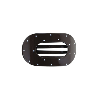 Eva Hårklemme - Mellem - Mørkebrun/Hvid Prikker