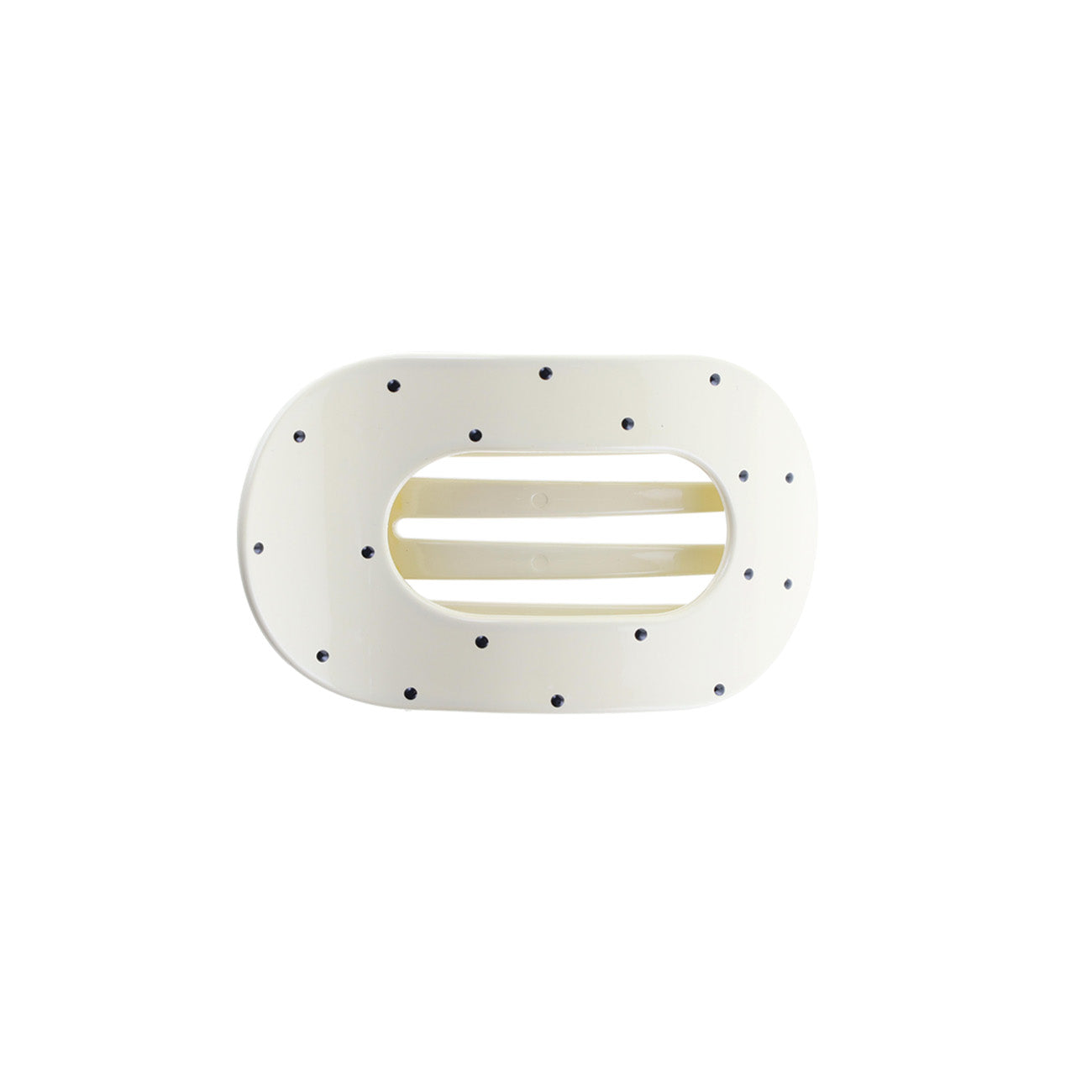 Eva Hårklemme - Mellem - Creme/Sort Prikker