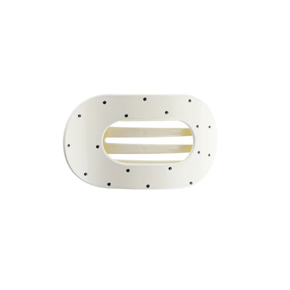 Eva Hårklemme - Mellem - Creme/Sort Prikker