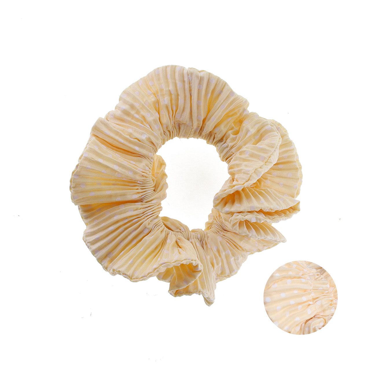 Kaisa Scrunchie - Smørgul/Hvid Prikker