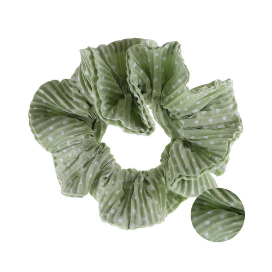 Kaisa Scrunchie - Salvie/Hvid Prikker