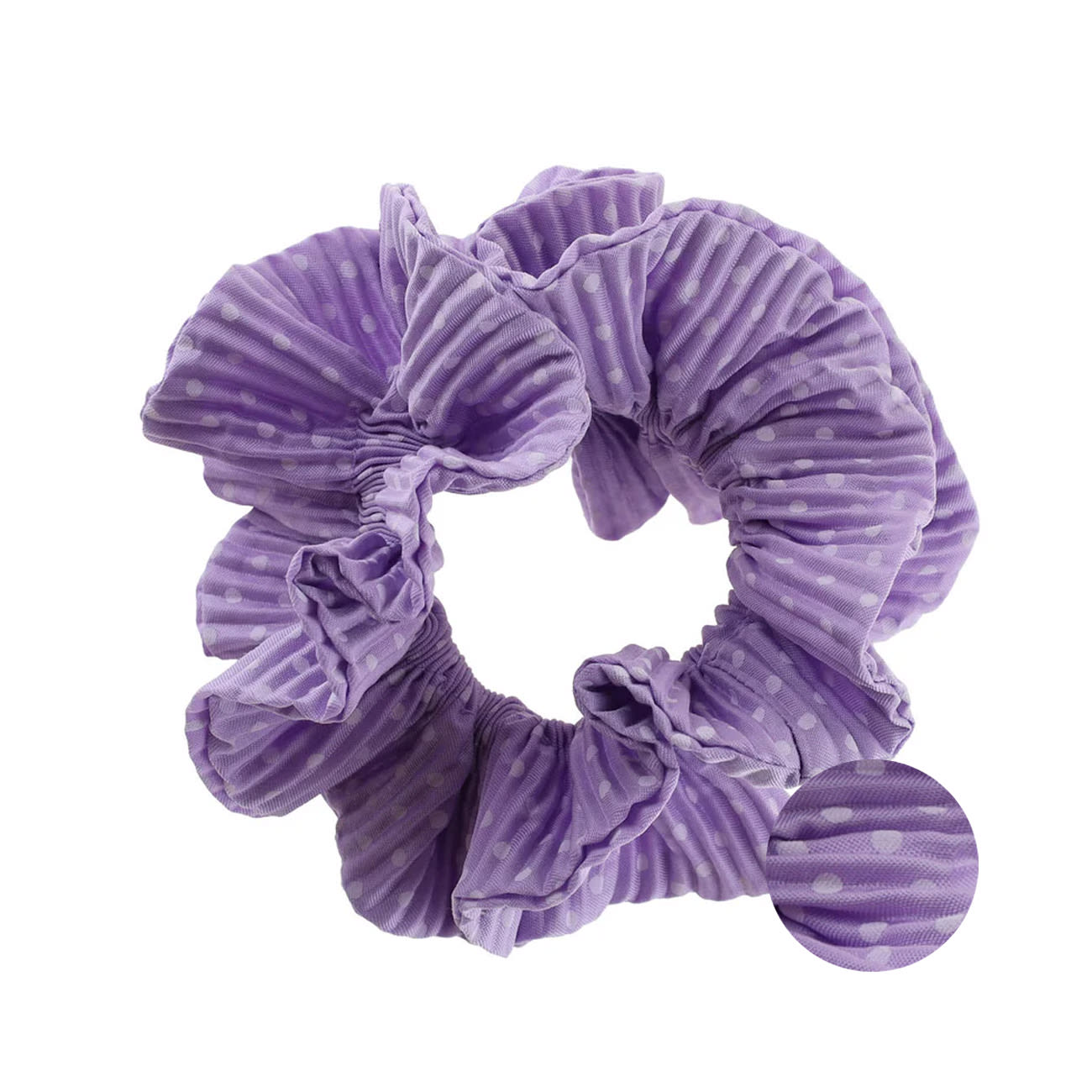 Kaisa Scrunchie - Pastel Lilla/Hvid Prikker