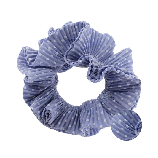 Kaisa Scrunchie - Pastel Blå/Hvid Prikker