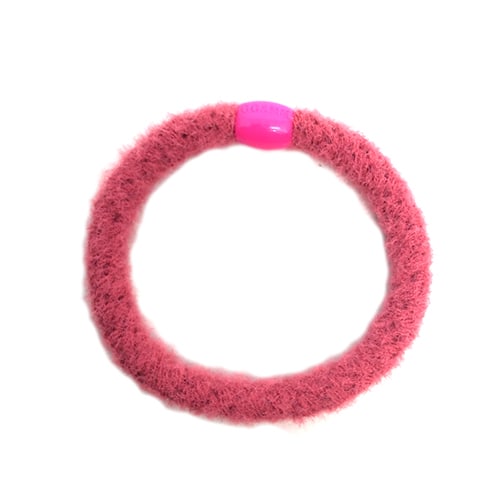 Flettet Hårelastik - Fluffy Pink
