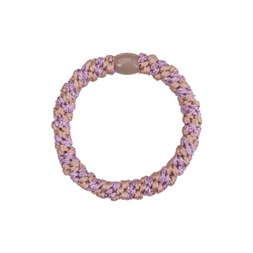 Flettet Hårelastik - Lilla Glitter/Rosa