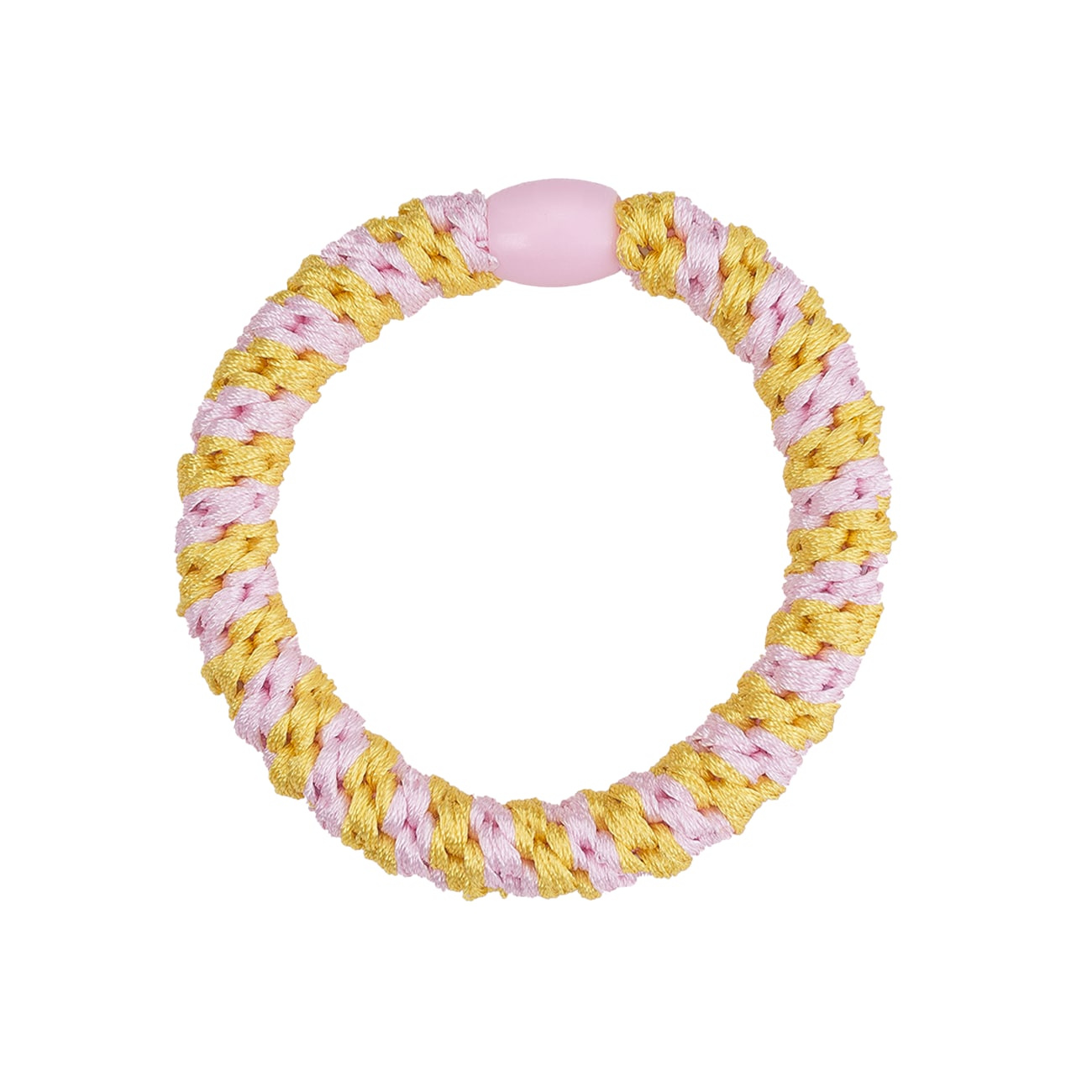 Flettet Hårelastik - Multi Lys Pink/Gul
