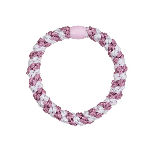 Flettet Hårelastik - Multi Hvid/Rosa