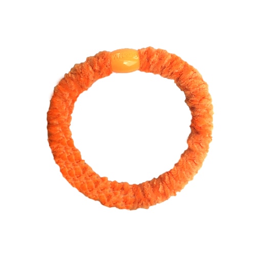Flettet Hårelastik - Velour Lys Orange