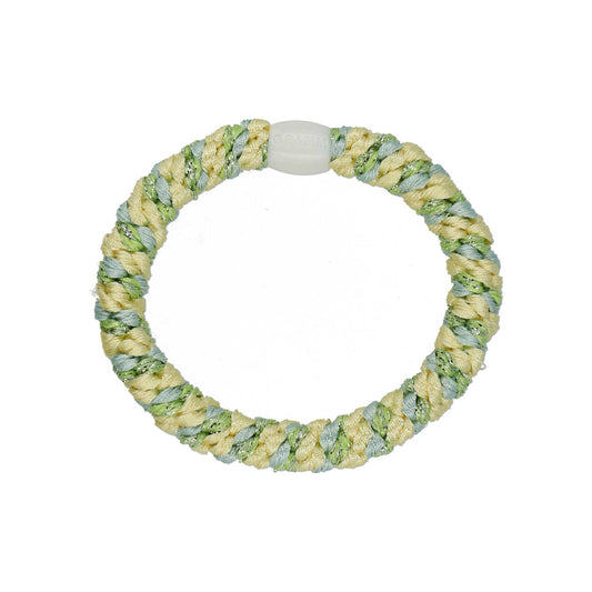 Flettet Hårelastik - Multi Pastel yellow, blue, green
